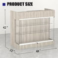 thumbnail image 3 of 48" W x 22" D x 42" H - Tempered Glass Retail Display Case, Wood grain gray Reception Desk, Retail Checkout Counter with Lockable Drawers, Suitable for Offices, Retail Stores and Boutiques, 3 of 5
