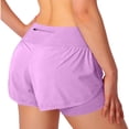thumbnail image 5 of Gyujnb 2 in 1 Running Shorts for Women High Waist Breathable Workout Yoga Shorts with Hidden Zipper Pockets,Pink, 5 of 9