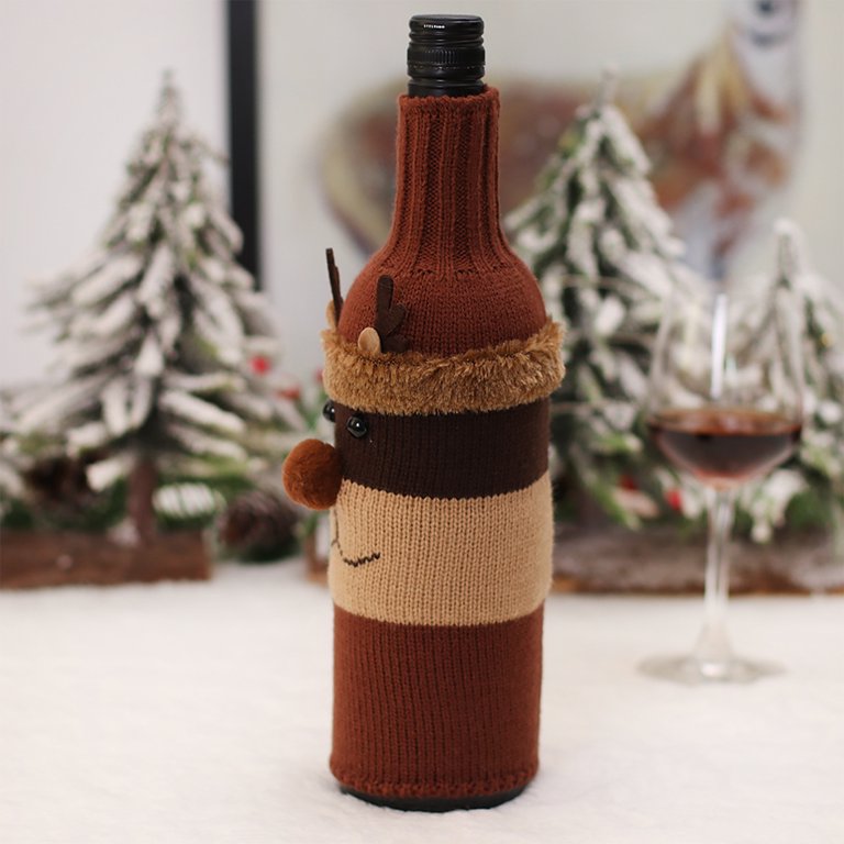 3 Packs Christmas Wine Bottle Bags, Handmade Sweater Wine Bottle Covers for  Christmas Dinning Decorations, Reusable Wine Gift Bags for Wedding