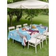 thumbnail image 3 of Outdoor Tablecloth with Umbrella Hole and Zipper, Christmas Blue Rectangle Table Cloth 52x70 Inch Waterproof Tablecloth, Cute Gnomes Xmas Winter Snowflakes Picnic Table Cover for Patio Camping, 3 of 7