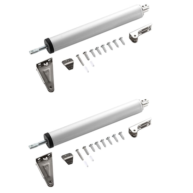 2X Cierrapuertas Simple, Amortiguador Hidráulico Neumático Silencioso, Automático de Puertas para El Hogar, Artefacto, Herrajes para Muebles, Plata