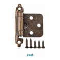thumbnail image 2 of 1 par de bisagras para armario con tornillos, cierre automático, decorativas, montaje frontal para puertas de armario de pared de cocina variables (bronce antiguo), 2 of 4