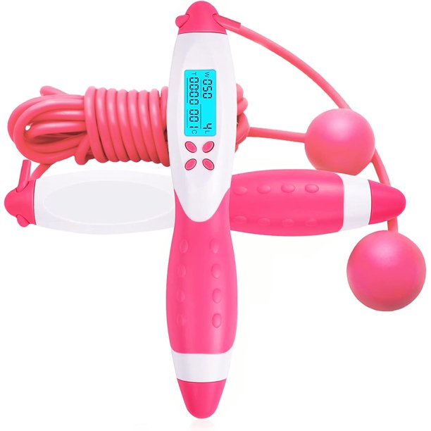 Cuerda para saltar, cuerda para saltar con peso con contador para ejercicios físicos, cuerda para saltar con velocidad inalámbrica digital ajustable, entrenamiento para adultos, mujeres, hombres y
