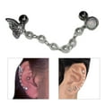thumbnail image 2 of Fogun Elegant Butterfly Chain Ear Cuff Stylish Ear Studs Trendy Piercing Jewelry Chain Ear Pins Suitable for Party Daily Wear, 2 of 2