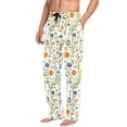 thumbnail image 2 of FORMRS Mens Pajama Pants with Pockets Cotton Sleepwear Lounge Bottoms Sizes S-2XL, Watercolor Wildflowers Pattern, 2 of 7