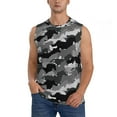 thumbnail image 3 of Uemuo Horse Silhouette Pattern Men's Sleeveless T-Shirt,Muscle Athletic Tank Top, Moisture-wicking Quick-dry Breathable Classic Tee Top for Gym Run Outdoor Sports-XX-Large, 3 of 8