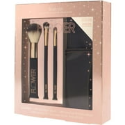 Flower Brush Up! Face, Eye & Lip Brush Set with Brush Roll, 4 pc (Rose Gold)