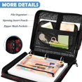 thumbnail image 5 of Zipper Binder with Shoulder Strap 2 inch 3 Ring Waterproof File Folder Organizer Bag 500 Sheet Red Roses and Hearts Pattern, 5 of 8