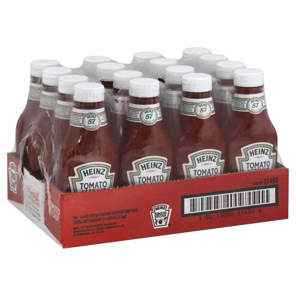 Heinz Tomato Ketchup, 14 oz Upside-Down Squeeze Bottles, 16-Count Case