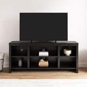 Mainstays Parsons TV Stand for TVs up to 50, Black Oak Finish