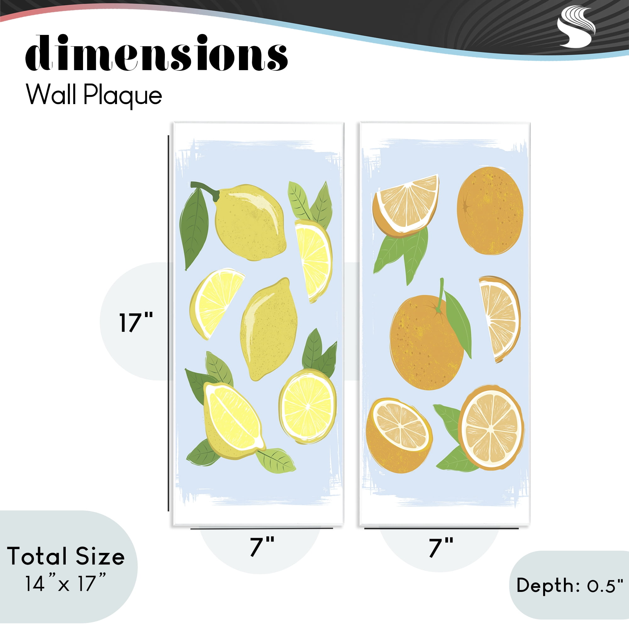 Stupell Industries Pastel Summer Citrus Fruits 2 Piece Wall Plaque Art Set, design by Martina Pavlova