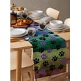 thumbnail image 3 of Table Runner 36 Inch Long - Abstract Colorful Wood GrainDecorative Table Scarf,Black Purple Animal FootprintsDining Table Runners for Wedding Party Kitchen Dining Tables, 3 of 7