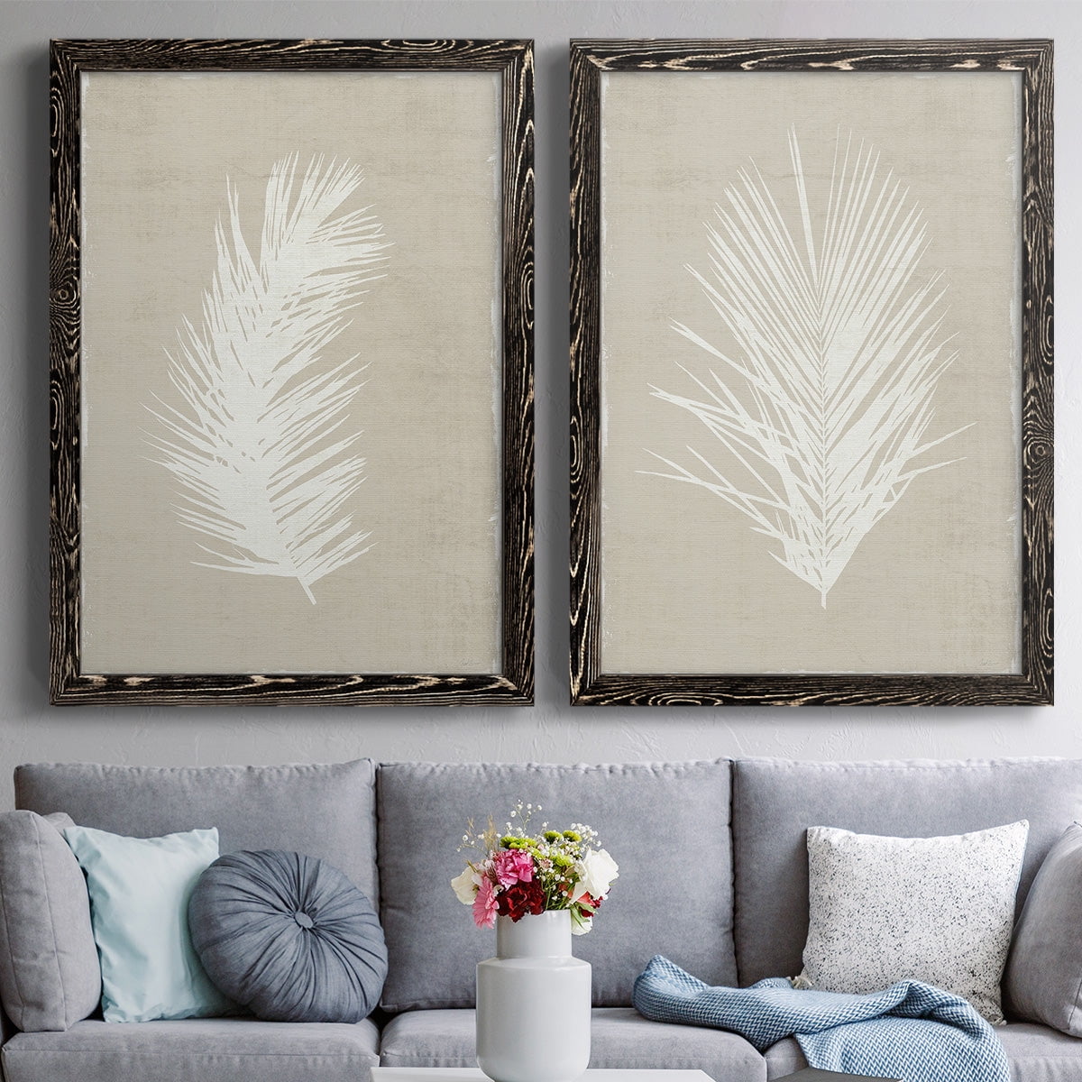 Palm Oasis I - Premium Framed Canvas 2 Piece Set - Ready to Hang