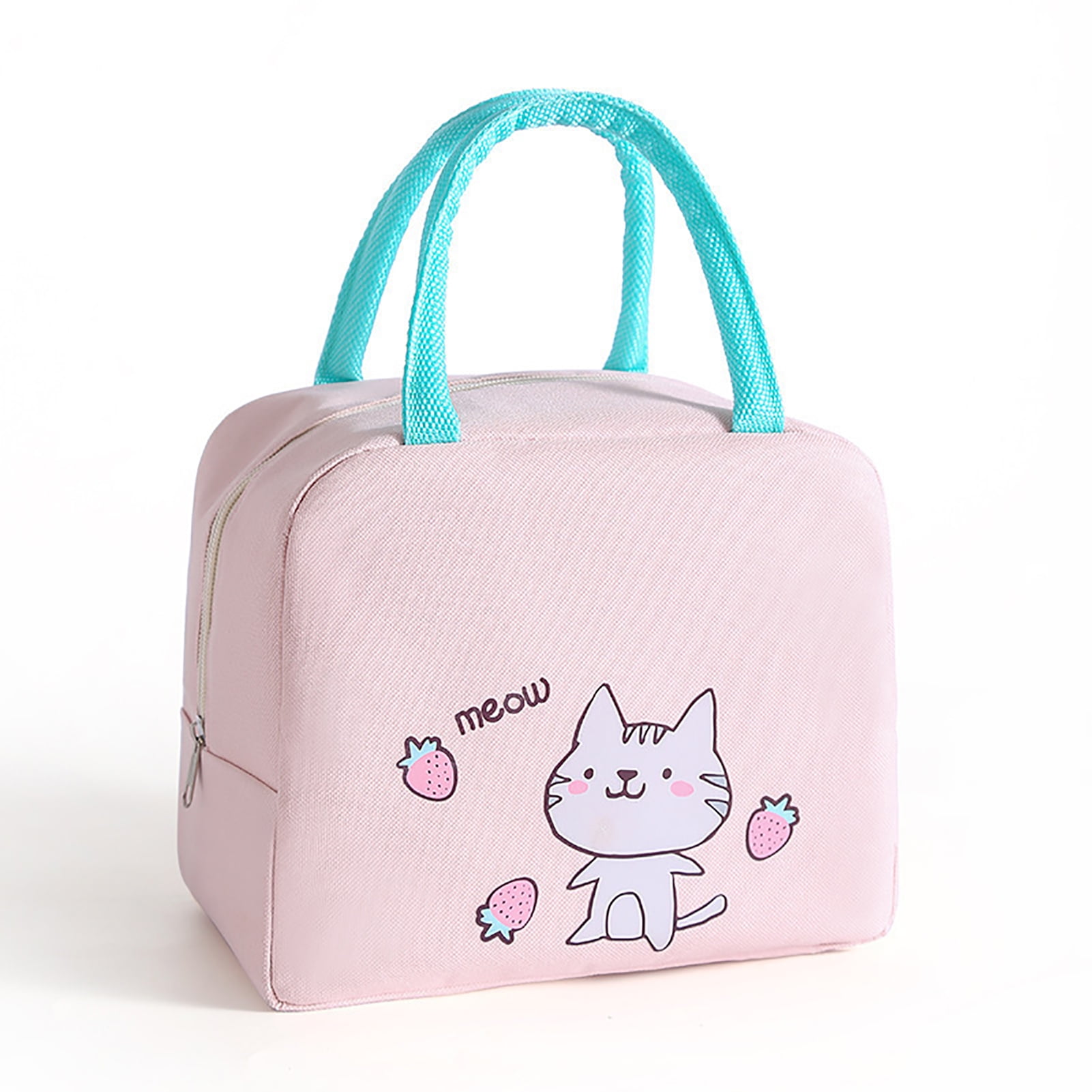 Onled Funny Kitty Cat Lunch Bag Insulated Freezable Cute Kitten Paw Prints Lunch Tote Cooler Handbag Lunch Box for Women Men Picnic Travel Portable Lunch Kit Reusable 