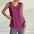 thumbnail image 2 of Women's Fashion Casual V Neck Solid Color Sleeveless Vest Top, 2 of 2
