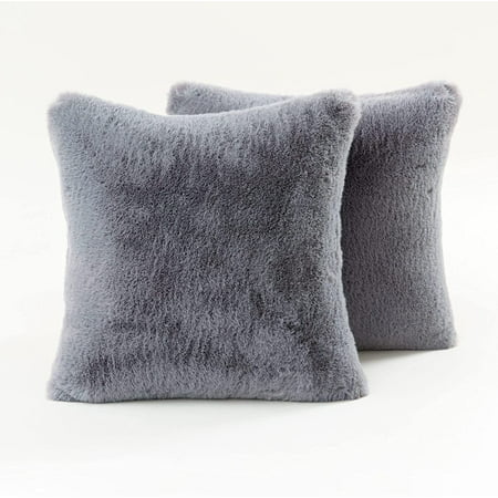 Set of 2 Luxury Soft Faux Fur Fleece Cushion Cover  18  x 18  Inch Pillowcase Decorative Throw Pillows Covers for Bedroom Couch Sofa Gray YIcabinet Set of 2 Luxury Soft Faux Fur Fleece Cushion Cover  18  x 18  Inch Pillowcase Decorative Throw Pillows Covers for Bedroom Couch Sofa Gray YIcabinet Set of 2 Luxury Soft Faux Fur Fleece Cushion Cover  18  x 18  Inch Pillowcase Decorative Throw Pillows Covers for Bedroom Couch Sofa Gray