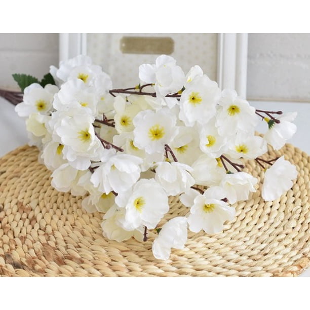 5 ramas artificiales de flores de durazno - árbol artificial decorativo for interiores, sala de estar y exteriores - flores de plástico