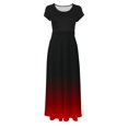 thumbnail image 4 of Fankiway Femmes à la Mode Manches Courtes Col Rond Couleur Dégradé en Vrac Robes d'Été Longues Robes pour Femmes Robes Grande Taille de Dégagement, 4 of 5