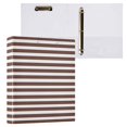 thumbnail image 3 of Dailycode Brown White Stripe Hardcover 3 Ring Binder 1.5 Inch Ring Decorative Binder Organizer for Home School Office, 3 of 10