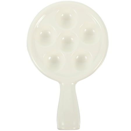 

BESTONZON Ceramic Escargot Plate With 6 Holes Seafood Baking Plate Escargot Baking Dish
