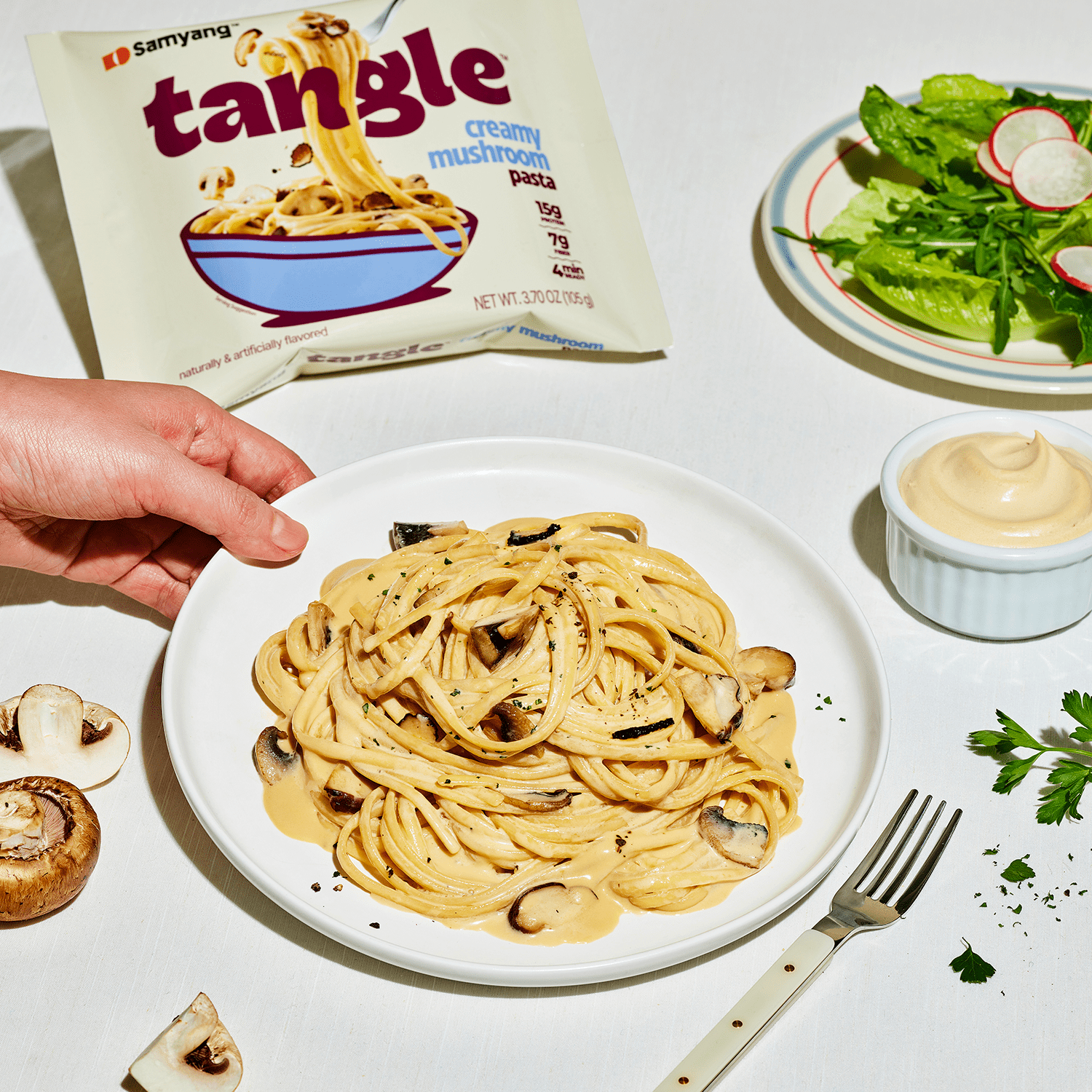 Tangle Creamy Mushroom Flavor Instant Pasta with No Artificial Ingredients, 4-Pack, 3.70 oz