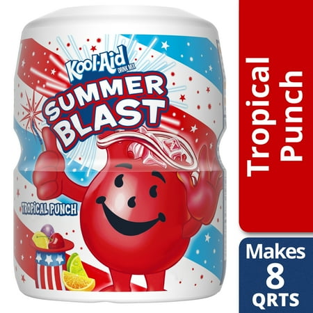 Tropical Alcohol Drinks - Kool-Aid Sweetened Tropical Punch Powdered Drink Mix, Caffeine Free, 19 oz Jar
