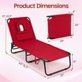 thumbnail image 3 of Gymax 2PCS Folding Beach Sun Lounger w/Face Hole & Removable Pillow 4Position Backrest, 3 of 10