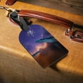 thumbnail image 3 of Luggage Tag Whale Swims Nebula Full Back Privacy Name ID Card Suitcase Labels Leather Travel Tags 2 Pack Decoration, 3 of 6