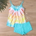 thumbnail image 6 of Erwazi Tankini Swimsuits for Women Plus Size Printed Crew Neck Tie Neck 2 Piece Modest Swimwear Tank Top Bathing Suit Suit, 6 of 6