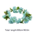 thumbnail image 2 of Guirnalda de flores artificiales de 18 cabezas, simulación de flores, ratán, banquete de boda, colgante, ratán falso, azul Monstrate HA7513-05B, 2 of 6