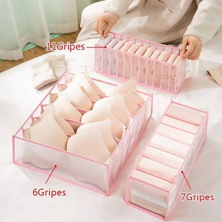 

Organize Bra Organizer Sock Organizer Foldable Closet Storage Box Underwear Clothes Separation Organize 7/11 Grid Drawer Organizer
