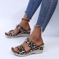 thumbnail image 3 of Zapatillas de cuña para mujer de fondo plano con tacón alto y flores informales retro de verano Wmkox8yii  hj789, 3 of 7