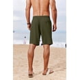 thumbnail image 4 of Pantalones cortos casuales de playa COOFANDY para hombre, color verde militar, talla XL, 4 of 9