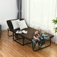 thumbnail image 3 of Costway Folding Sleeper Bed Ottoman Lounge Chair w/6 Position Adjustment Brown, 3 of 10