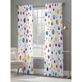 thumbnail image 4 of Color Polka Dot Sheer Curtains 2 Panels Set, 52" W x 84" L Abstract Watercolor Bubbles Modern Light Filtering Rod Pocket Voile Drapes, Window Sheer Curtains for Living Room/Bedroom, 4 of 7