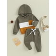 thumbnail image 4 of Autumn Toddler Baby Boys Clothes Sets 6M 12M 18M 24M 3Y Color Patchwork Long Sleeve Pocket Hoodies Solid Pants, 4 of 10