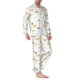 thumbnail image 2 of Bingfone Men's Pajama Set 2 Piece Loungewear PJs, Long Sleeve with Pajama Pants-Dandelion, 2 of 7