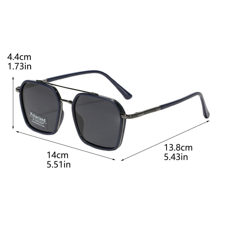 Vintage Double Bridge Metal Square Sunglasses UV Protection Polarized Metal Square Double Bridge Polarized Sunglasses Men Fashion  main image 2