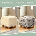 thumbnail image 7 of TSOVTHRID Cartoon Cat Paw Floral Print Stretch Ottoman Cover Square Ottoman Slipcovers for Foot Stool & Folding Storage Furniture Soft Form Fit with Elastic Bottom for Pets, 7 of 7