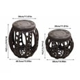 thumbnail image 2 of Decorative Garden Plastic Stool with Floral Cutout Design Waterproof Drum Seat for Patio,Balcony, 2 of 6