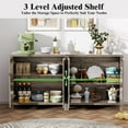 thumbnail image 4 of Sideboard Buffet Cabinet, 31" Storage Cabinet with 2 Doors and Adjustable Shelves, Sideboard Console for Dinning Room, Kitchen and Living Room - Grey, 4 of 14