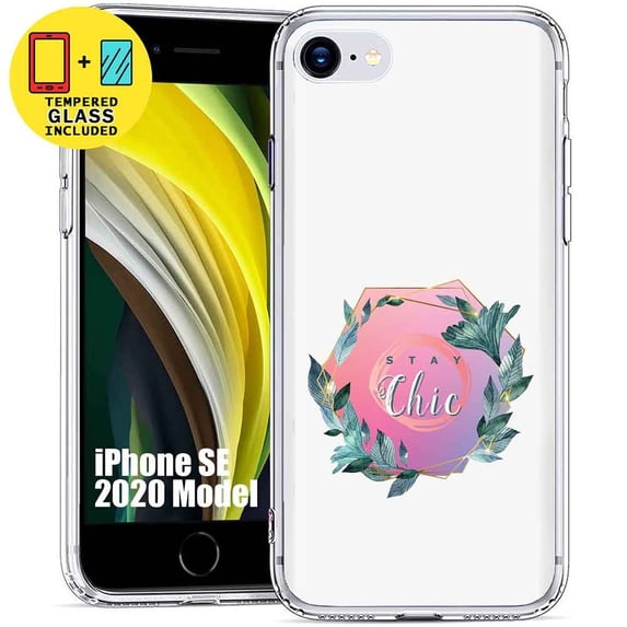 TalkingCase Slim Phone Case Compatible for Apple iPhone SE 2022/SE2020/iPhone 8/iPhone 7, Stay Chic Print, Glass Screen Protector Included, USA