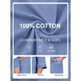 thumbnail image 6 of EA'S SECRET Mens Robes 100% Cotton Kimono House Coat Summer Zipper Short Bathrobes Soft Sleepwear with Pockets(Blue,L), 6 of 7