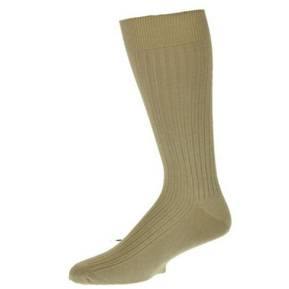 Sierra Socks Seamless Toe Men's Socks, Mens Combed Cotton Socks, Rib Crew Socks (Tan)