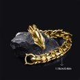 thumbnail image 4 of Dragon Head Bracelet - 11.8mm Width Gold - Dragon Bracelet 19cm, 4 of 5