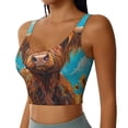 thumbnail image 2 of Balery Cute Cow Sunflowers Art Pattern Racerback Sports Bras for Women - Padded Seamless High Impact Support for Yoga Gym Workout Fitness-X-Large, 2 of 8