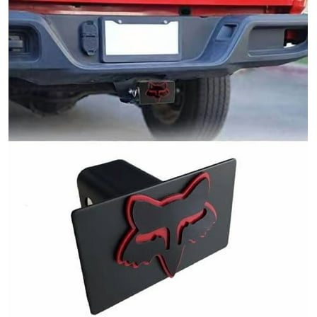 Custom 3D Metal Trailer Hitch Cover for 2'' Towing Rear Receiver Plug Cover Fox Emblem Cool Cars SUV Pickup Trucks Heavy Duty