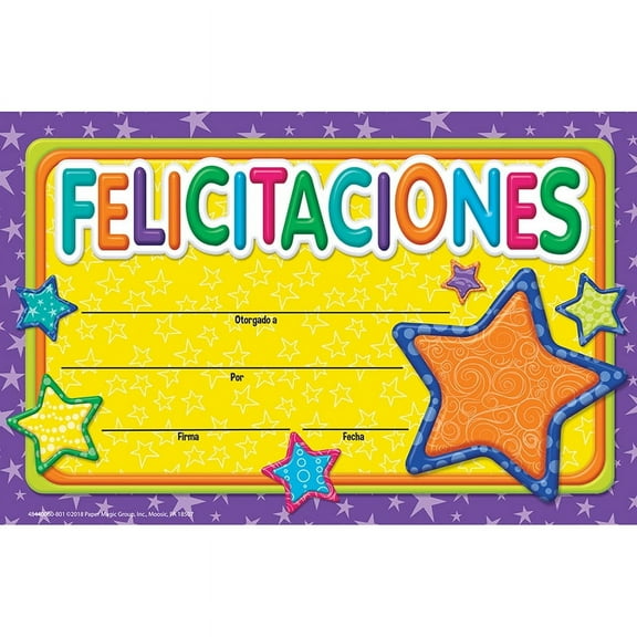 Color My World Spanish Congratulations Recognition Awards