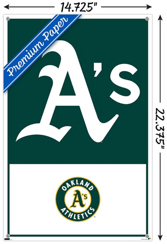 MLB Oakland Athletics - Logo 22 Wall Poster with Push Pins, 14.725" x 22.375"
