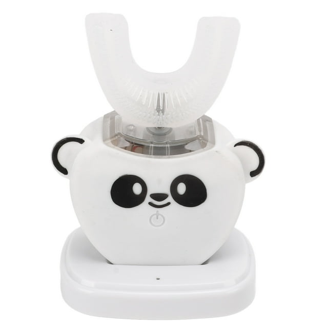 Cepillo de Dientos de Silicona Para Niños, Cepillo de Dientes Eléctrico para Niños en forma de u Recargable Con Resistencia Al Agua Con Base para el Cepilado de Dientes